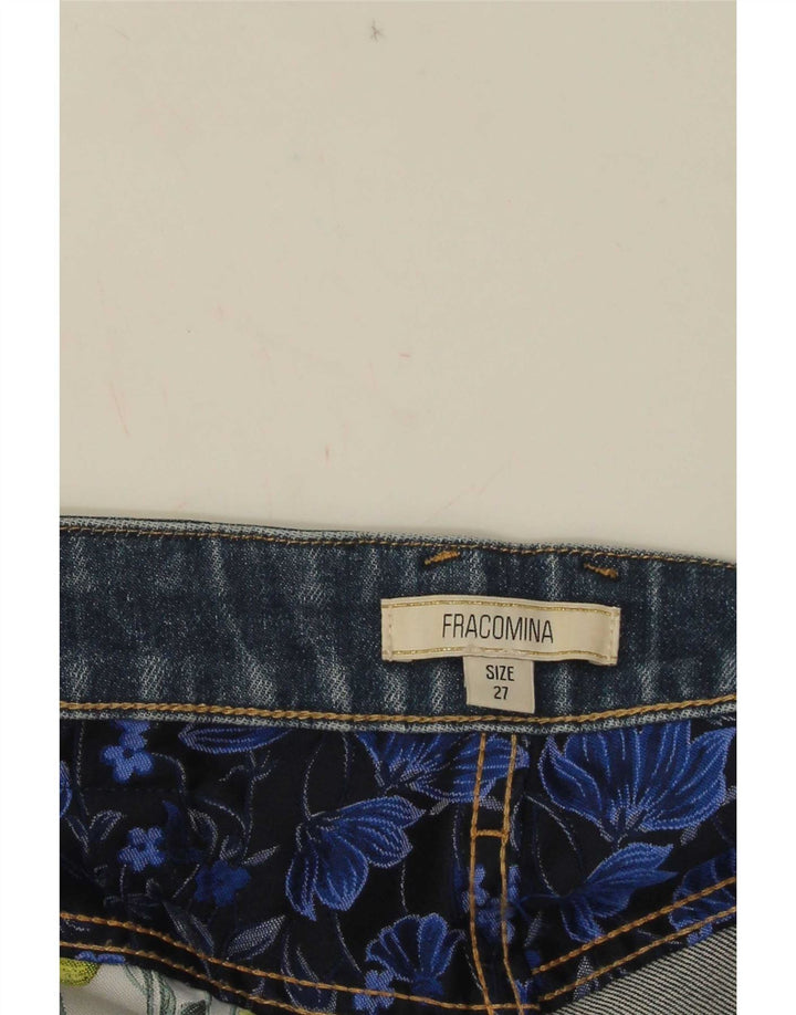 Fracomina Damen Jeansshorts W27 Small Blue Patchwork