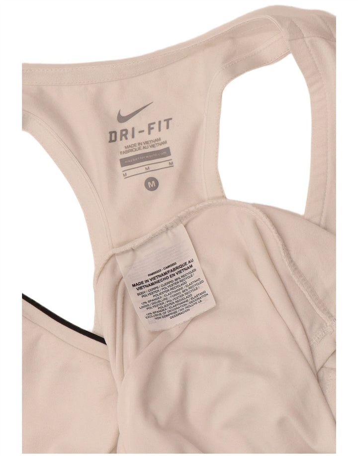 NIKE Damen Dri Fit Weste Top UK 12 Mittelweißes Polyester