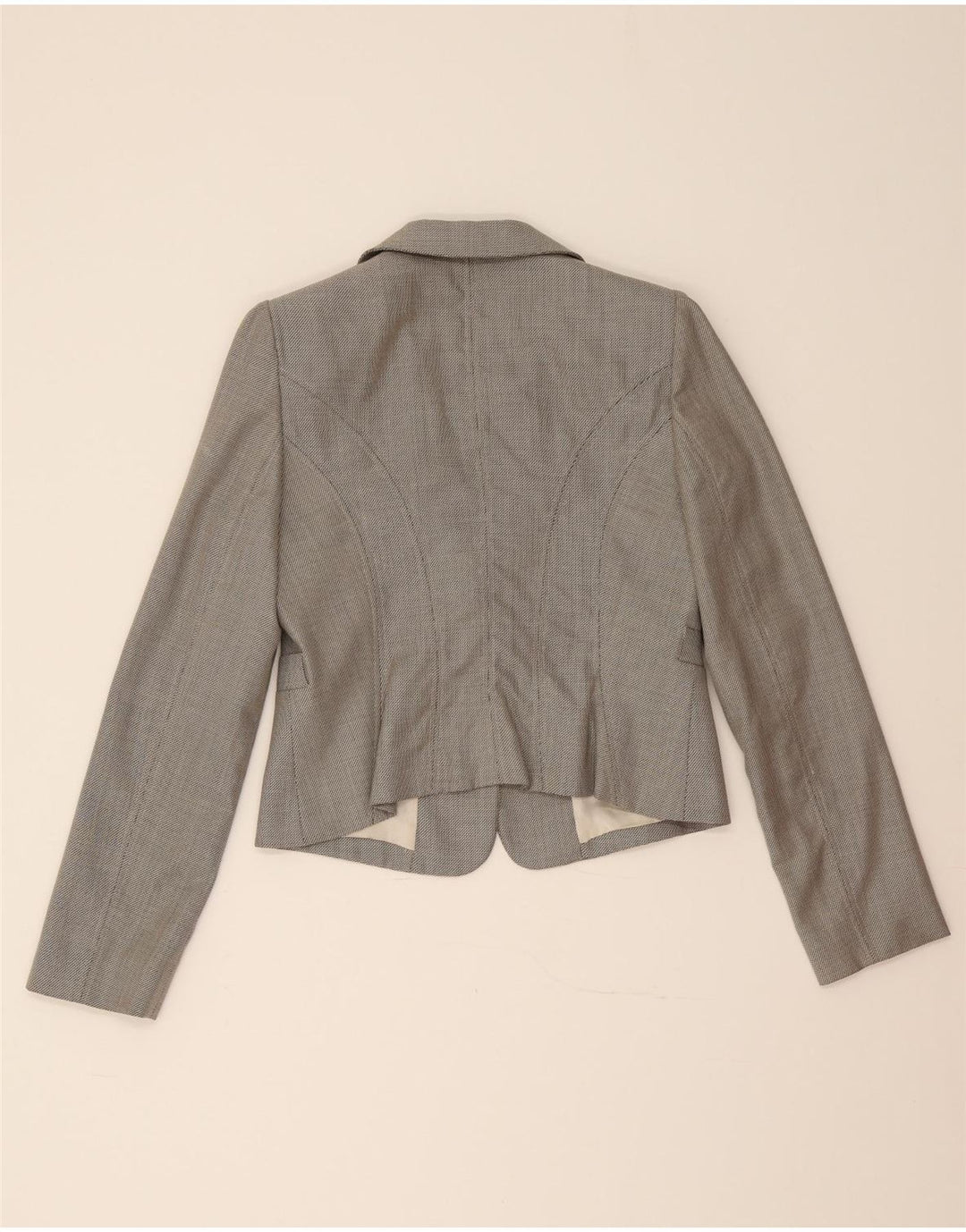 ARMANI COLLEZIONI Womens 1 Button Blazer Jacket IT 42 Medium Grey Wool Vintage Armani Collezioni and Second-Hand Armani Collezioni from Messina Hembry 