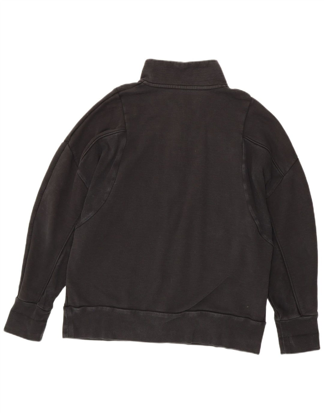 Adidas Herren-Sweatshirt mit Reißverschluss am Hals, groß, aus schwarzer Baumwolle