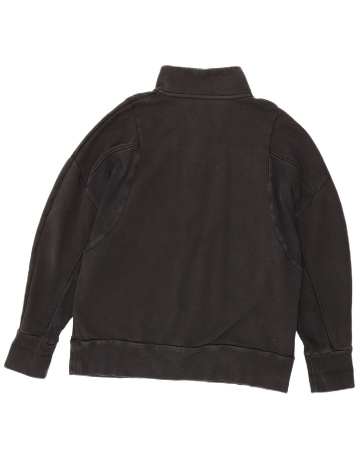 Adidas Herren-Sweatshirt mit Reißverschluss am Hals, groß, aus schwarzer Baumwolle