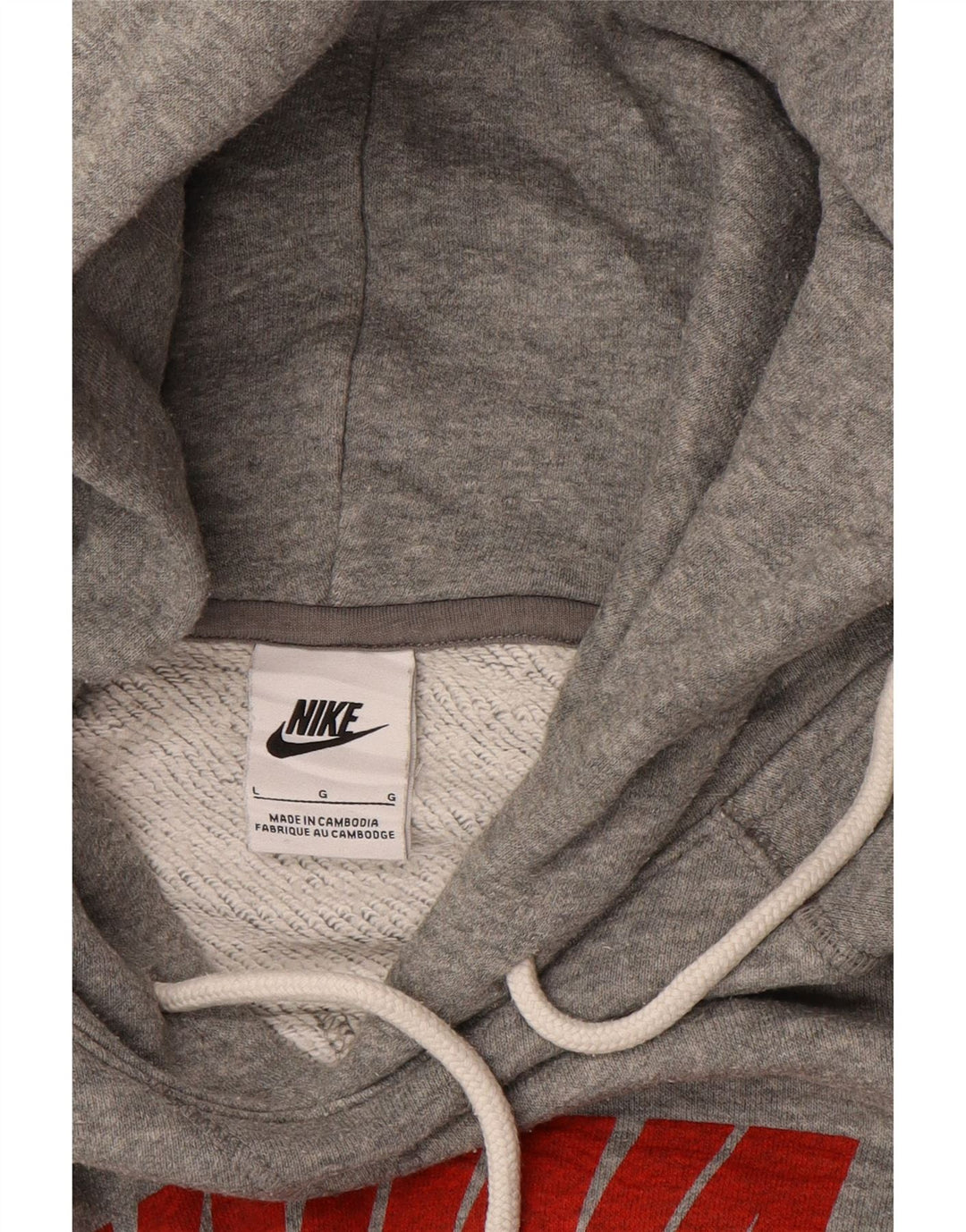 Nike Herren-Kapuzenpullover mit Grafik, groß, graue Baumwolle