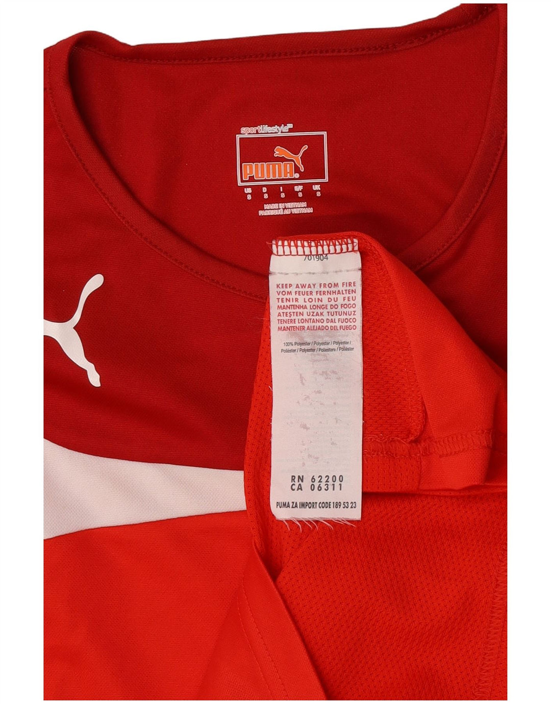 Puma Herren T-Shirt Top Small Rot Colourblock Polyester