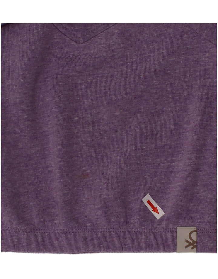 Benetton Mädchen-Sweatshirt-Pullover, 2–3 Jahre, lila geflecktes Polyester