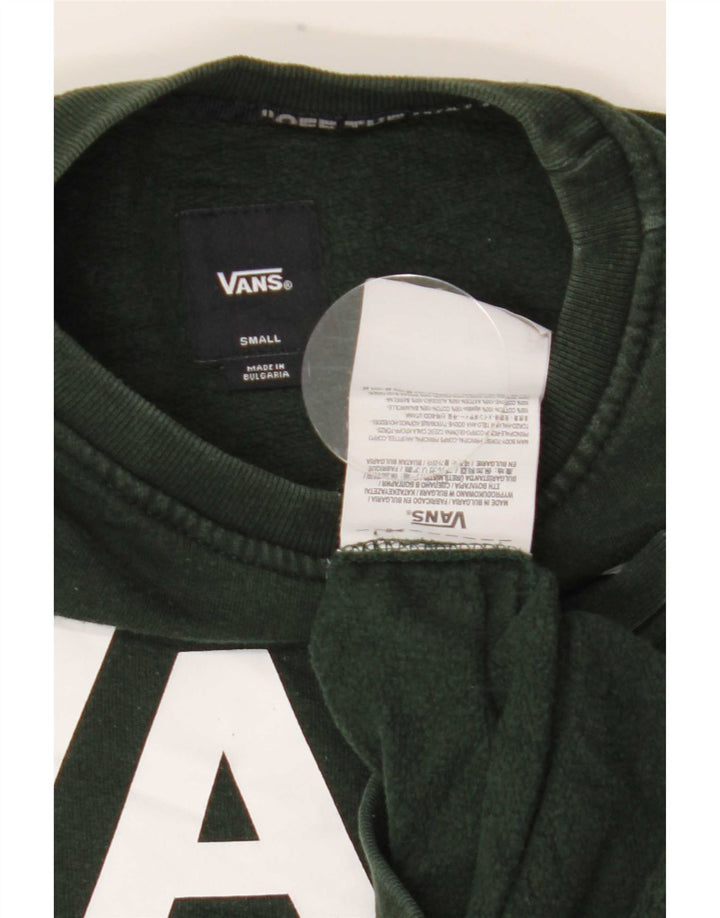 Vans Herren-Sweatshirt mit Grafik, Größe S, grüne Baumwolle