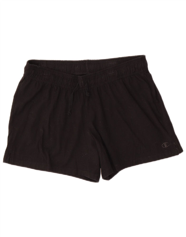 CHAMPION Damen Sportshorts UK 16 Large Schwarze Baumwolle