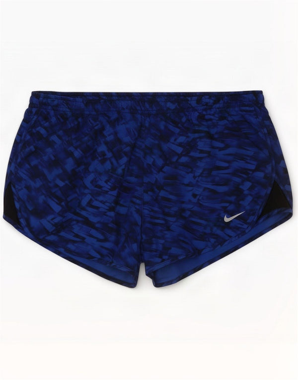 Nike Damen Sportshorts UK 14 Mittelblaue geometrische Sportarten