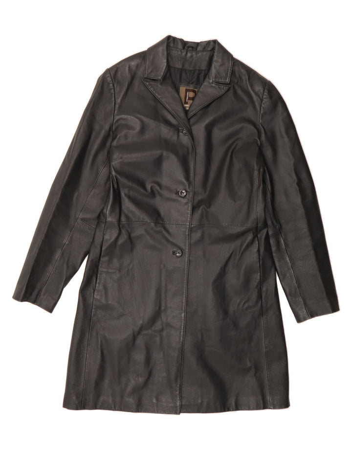 CONBIPEL Womens Leather Coat IT 48 XL Black Leather Vintage Conbipel and Second-Hand Conbipel from Messina Hembry 