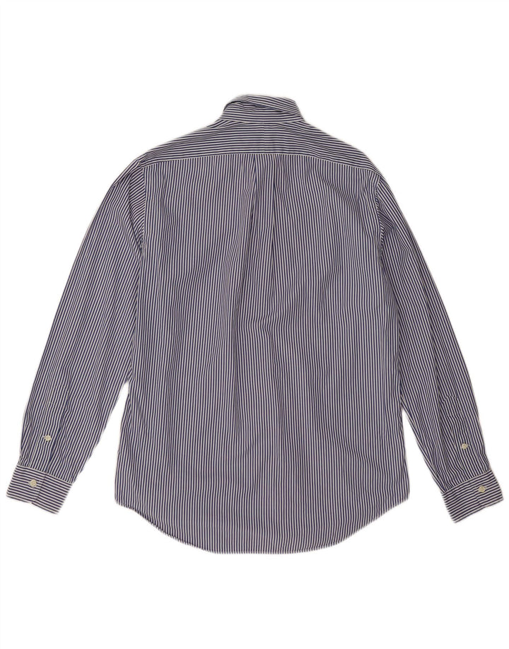 Ralph Lauren Herrenhemd aus mittelblauer Nadelstreifen-Baumwolle