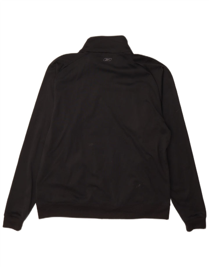 REEBOK Herren-Trainingsanzug-Oberteil, Jacke, groß, schwarzes Farbblock-Polyester