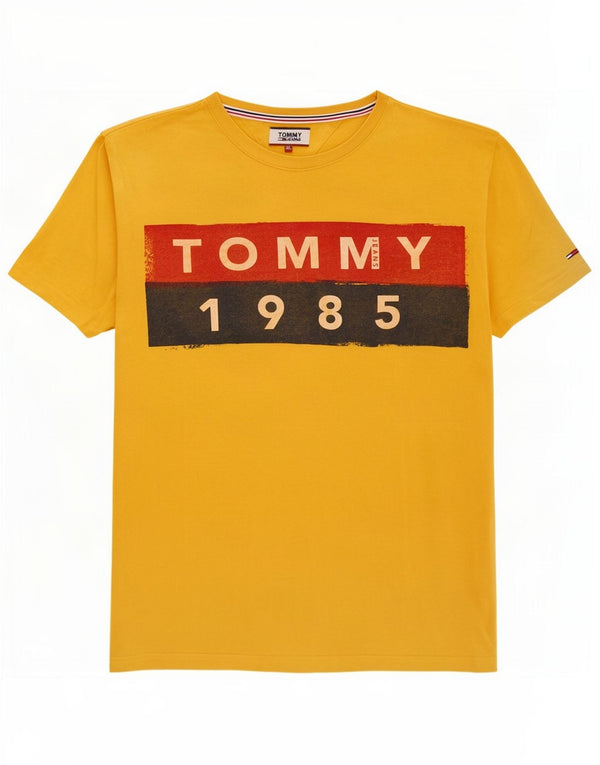 Tommy Hilfiger Herren Grafik T-Shirt Top XL Gelb Baumwolle