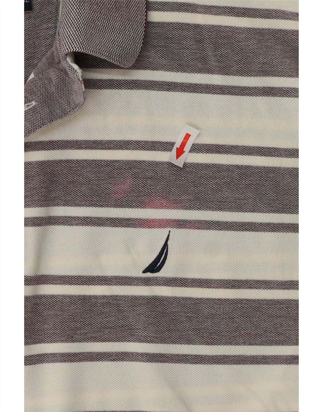 NAUTICA Herren Poloshirt 2XL grau gestreift aus Baumwolle