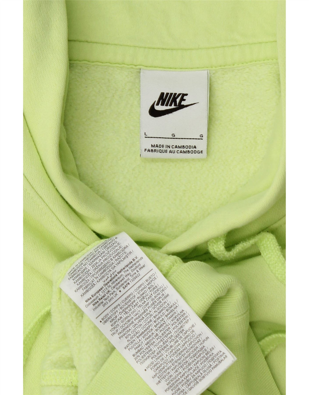 Nike Herren Kapuzenpullover, groß, grüne Baumwolle