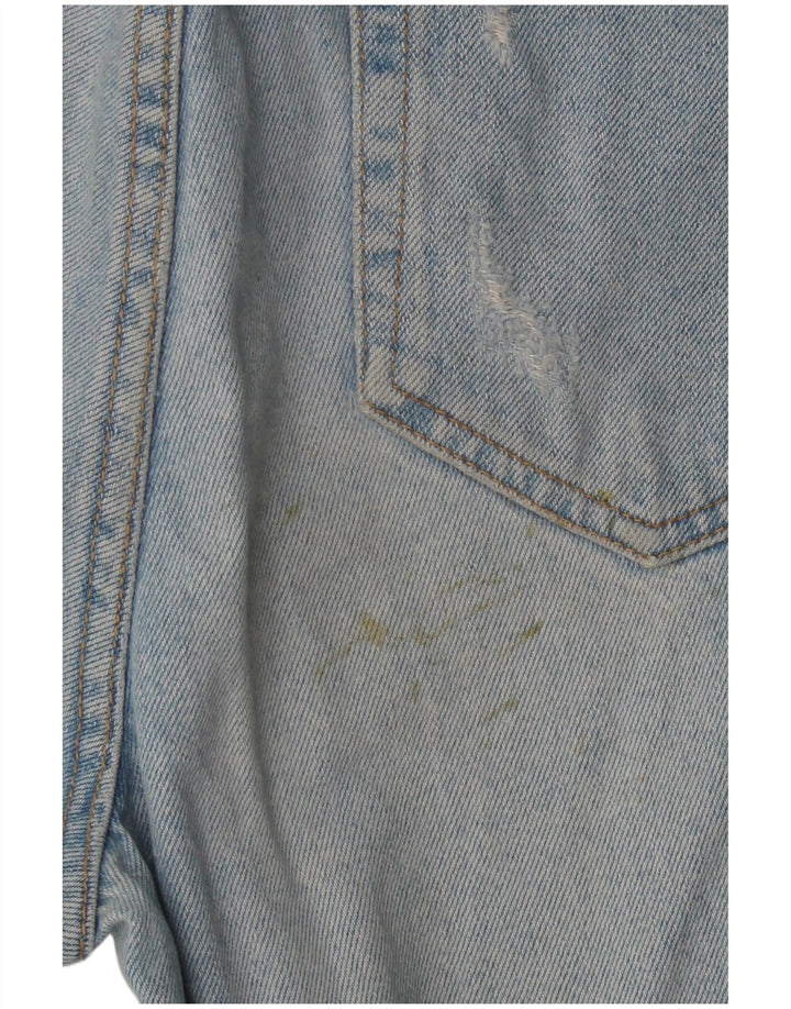 Zara Damen Distressed High Waist Jeans EU 40 Medium W30 L27 Blau