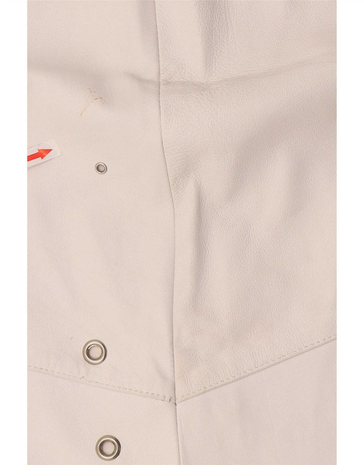 Vintage Damen Lederrock W36 XL Weiß