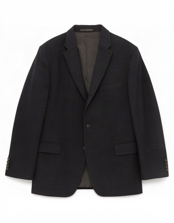 Marks & Spencer Herren-Blazer mit 2 Knöpfen, UK 46, XL, schwarze Baumwolle