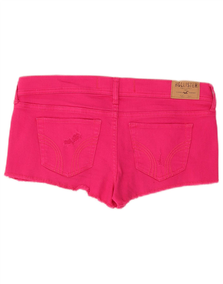 Hollister Damen Denim Distressed Hot Pants US 5 Small W27 Pink