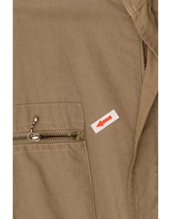 Vintage Herren Utility Jacke EU 48 Medium Khaki Baumwolle