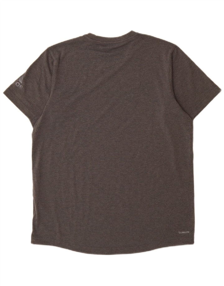 Adidas Herren Climalite T-Shirt Top Großes grau meliertes Polyester
