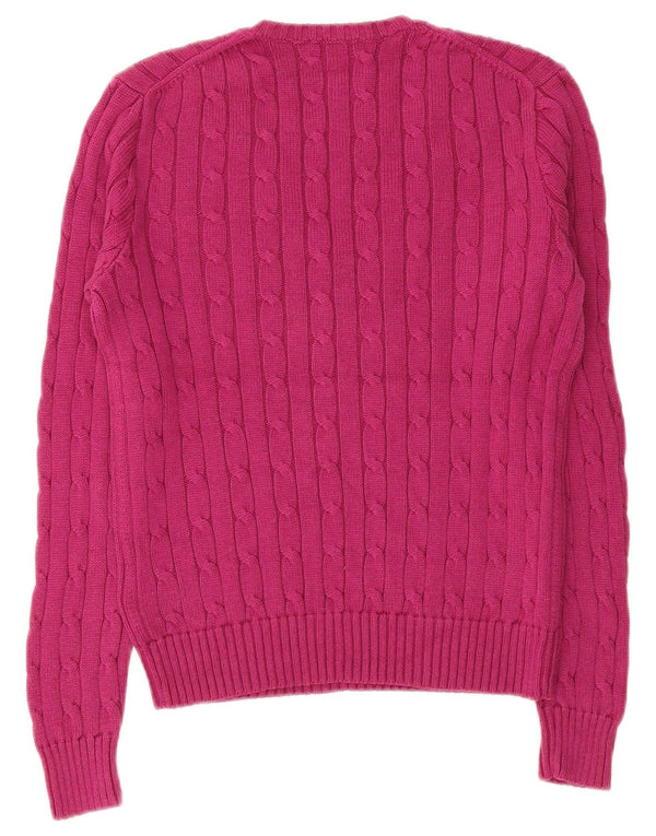 Polo Ralph Lauren Damen-Pullover mit V-Ausschnitt, UK 12, mittelrosa, Baumwolle