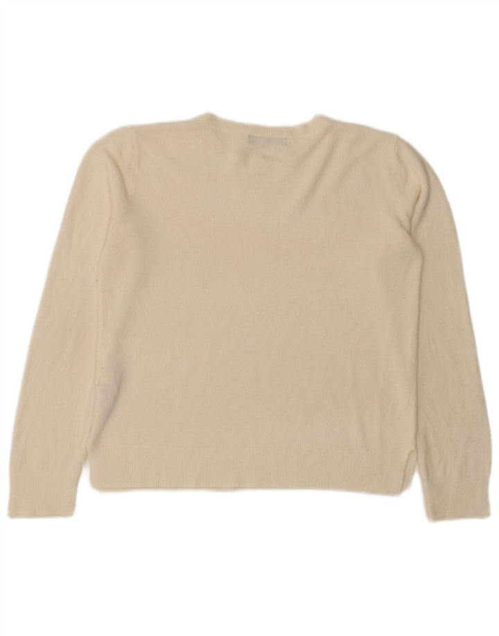 Marks & Spencer Damen-Pullover mit Rundhalsausschnitt, Gr. 14, Mittel, gebrochenes Weiß