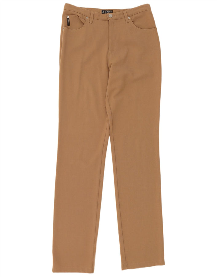 Armani Damen Slim Freizeithose W30 L34 Braunes Polyester