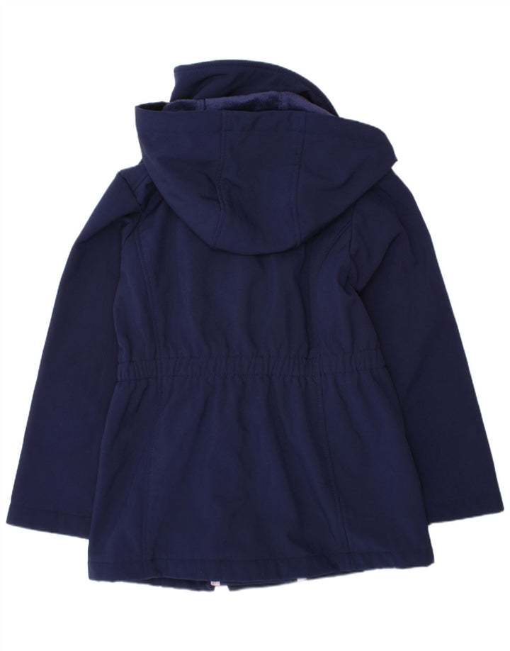 MICHAEL KORS Mädchen-Windbreaker-Mantel mit Kapuze, 6–7 Jahre, marineblaues Polyester