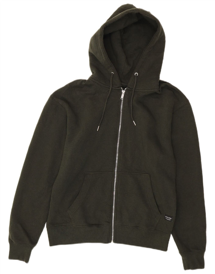 Jack & Jones Herren-Kapuzenpullover mit Reißverschluss, klein, grüne Baumwolle