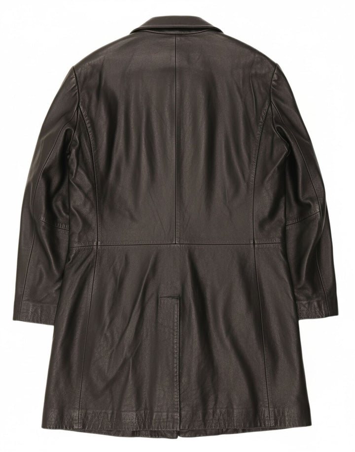 STEILMANN  Womens Leather Coat UK 16 Large Black Leather