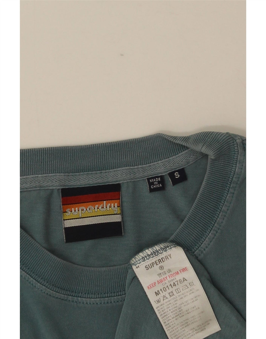 SUPERDRY Herren-T-Shirt mit Grafik, Größe S, Blau, Baumwolle