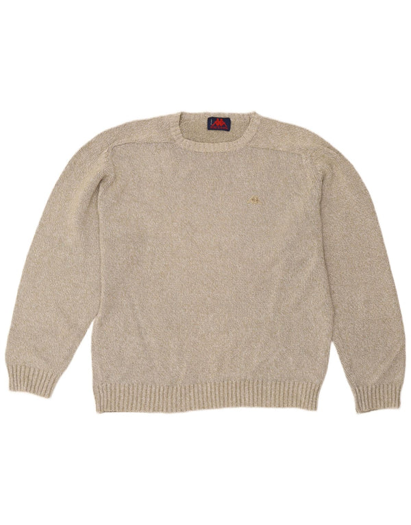 Kappa Herren-Pullover mit Rundhalsausschnitt, groß, beige Baumwolle