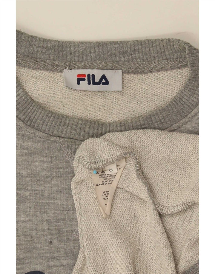 Fila Herren-Sweatshirt mit Grafik, klein, grau meliert, Baumwolle
