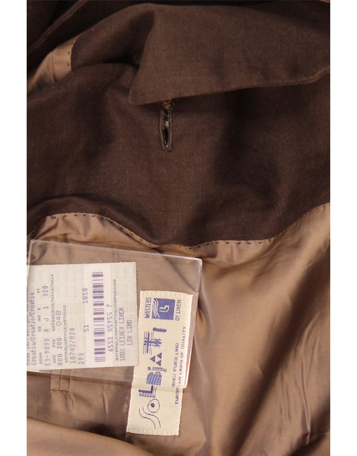 SOLBIATI Herren-Blazer mit 2 Knöpfen, IT 48, mittelbraunes Leinen