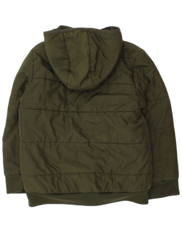 Adidas Jungen wattierte Jacke mit Kapuze, 7–8 Jahre, Khaki, Polyester
