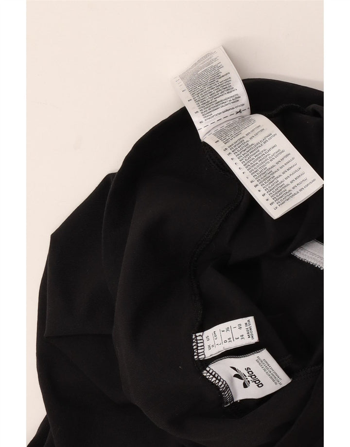 Adidas Damen Graphic Leggings UK 8 Small Schwarz Baumwolle