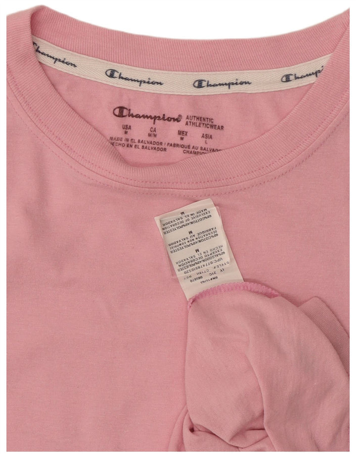 Champion Damen T-Shirt Top UK 12 Mittelrosa Baumwolle
