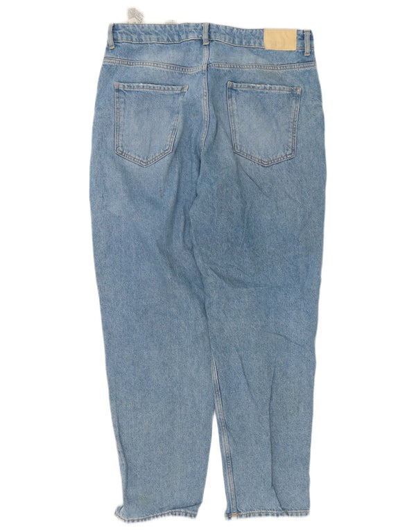 Zara Damen Distressed High Waist Jeans EU 44 XL W34 L27 Blaue Baumwolle