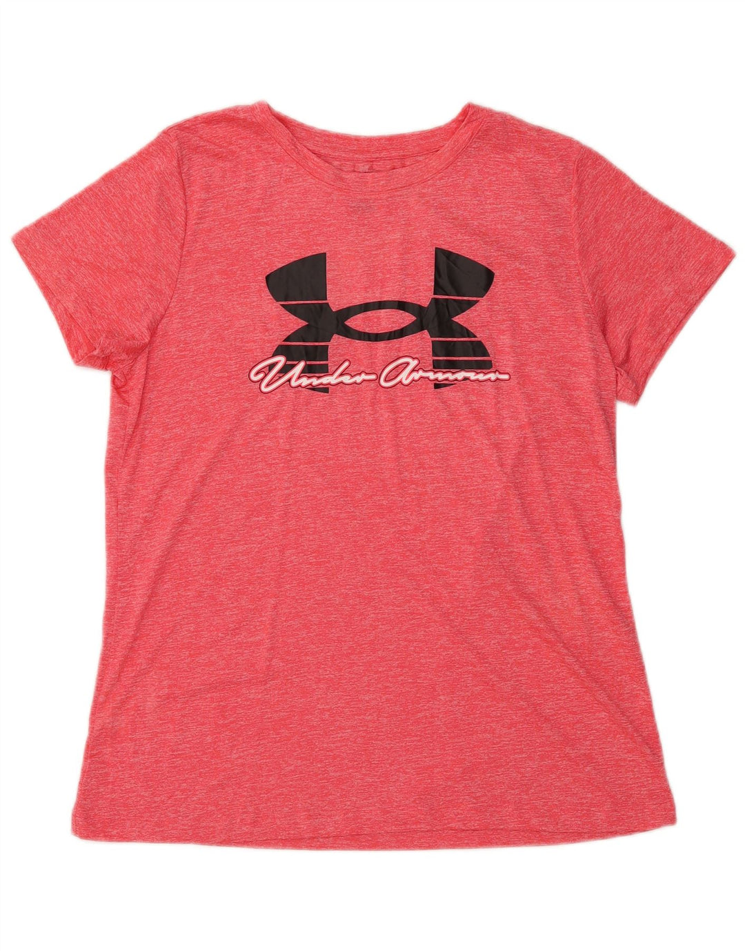 UNDER ARMOUR Damen Grafik T-Shirt Top UK 14 Large Rot meliert