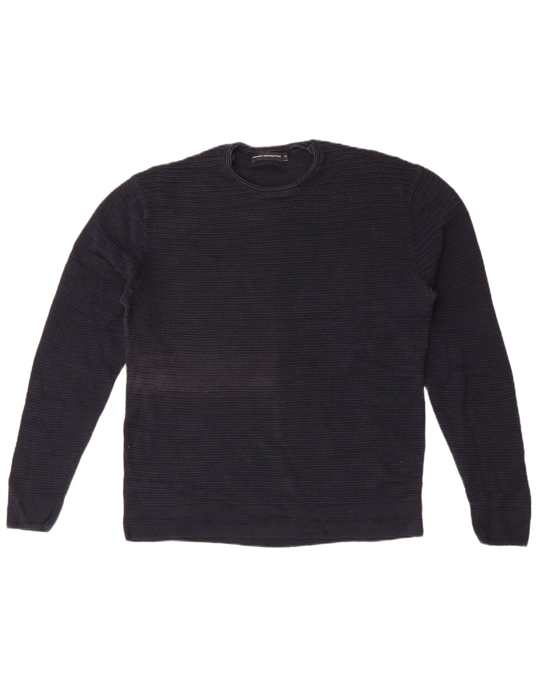 French Connection Herren-Pullover mit Rundhalsausschnitt, mittlere marineblaue Baumwolle