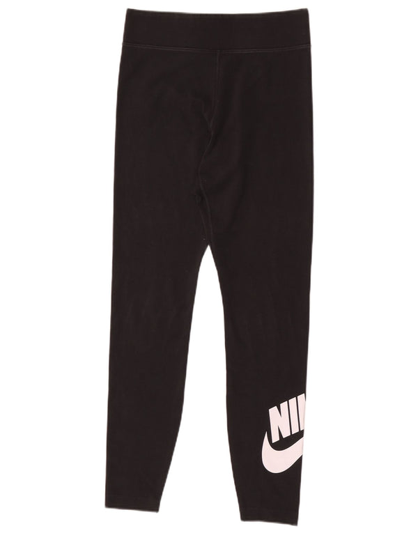Nike Womens Graphic Leggings UK 12 Mittelschwarze Baumwolle