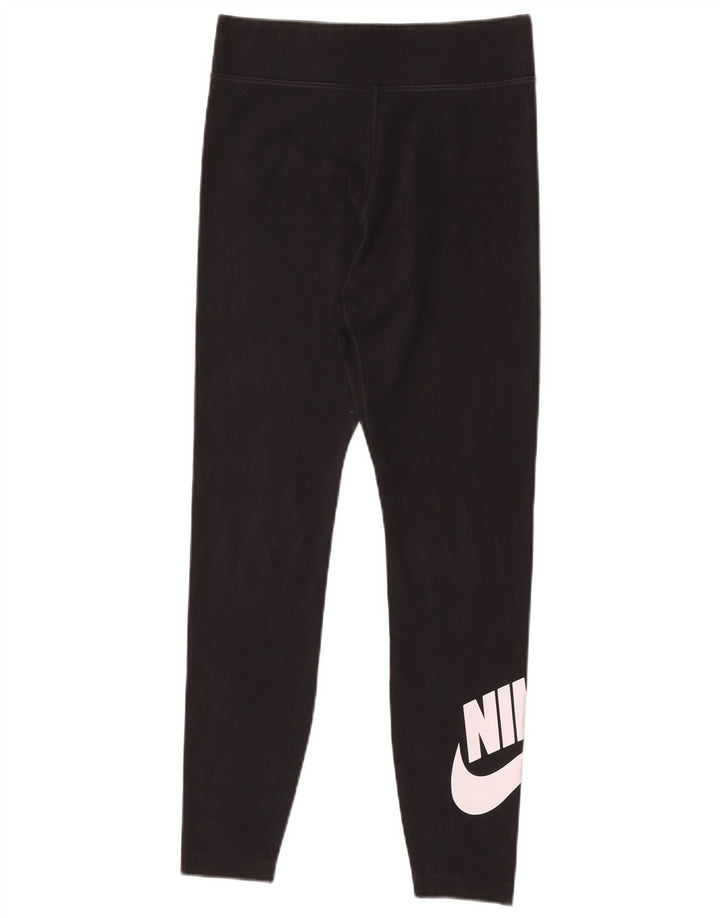 Nike Womens Graphic Leggings UK 12 Mittelschwarze Baumwolle