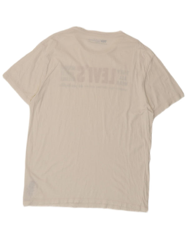 Levi's Herren-T-Shirt mit Standard-Passform, Grafik, XL, weiße Baumwolle