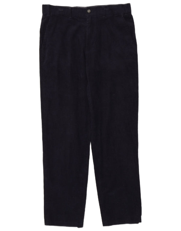 MARKS & SPENCER Mens Regular Corduroy Trousers W34 L33 Navy Blue Cotton
