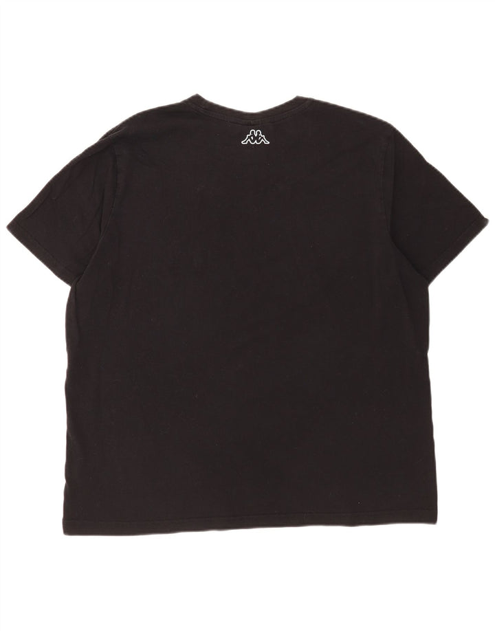 Kappa Herren-T-Shirt mit Grafik, groß, aus schwarzer Baumwolle