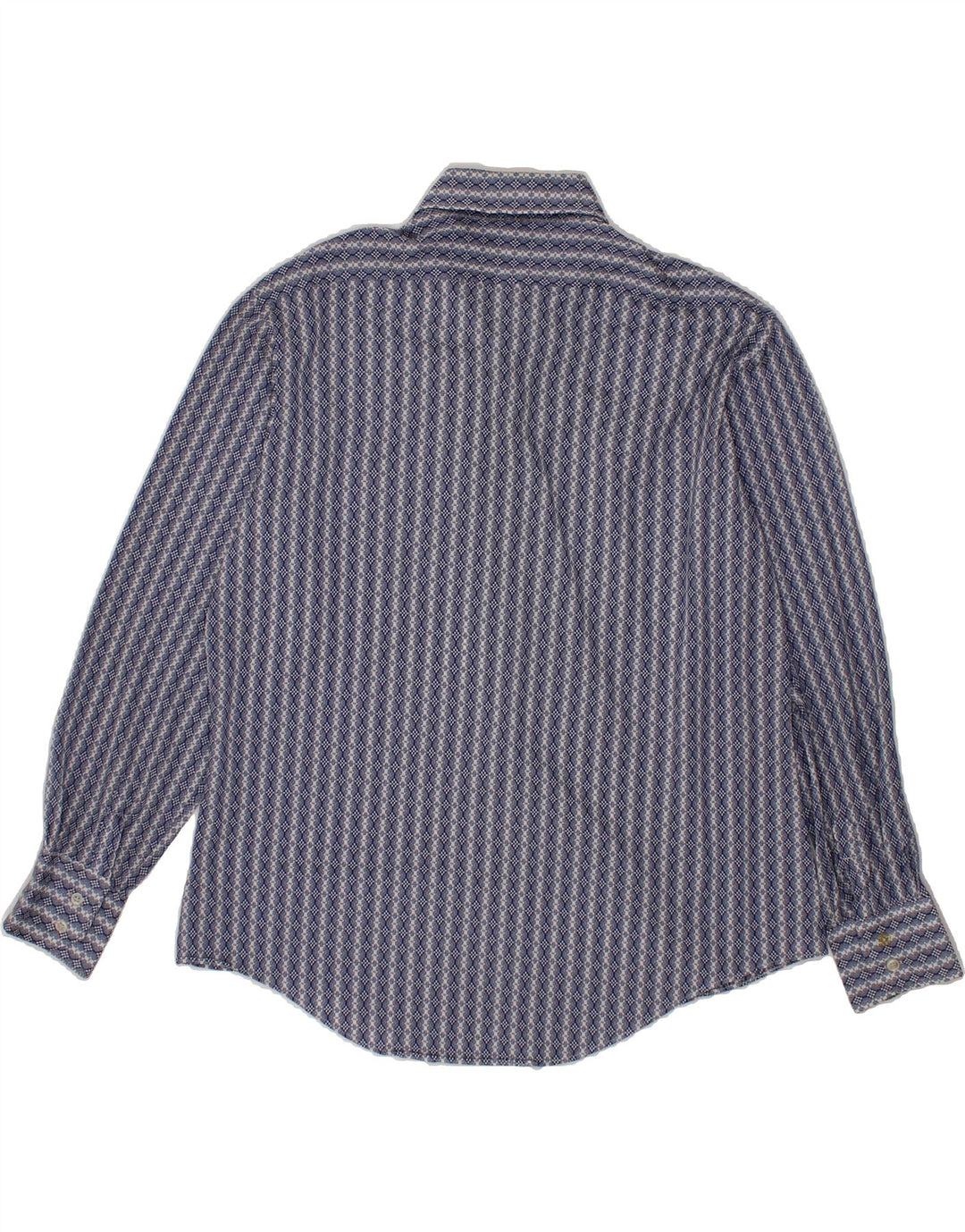 MONTGOMERY Mens Shirt XL Blue Striped Polyester Vintage MONTGOMERY and Second-Hand MONTGOMERY from Messina Hembry 