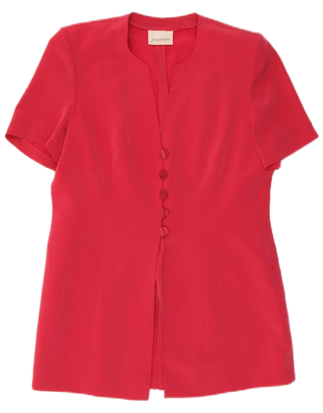 JACQUES VERT Womens 5 Button Short Sleeve Blazer Jacket UK 12 Medium  Red