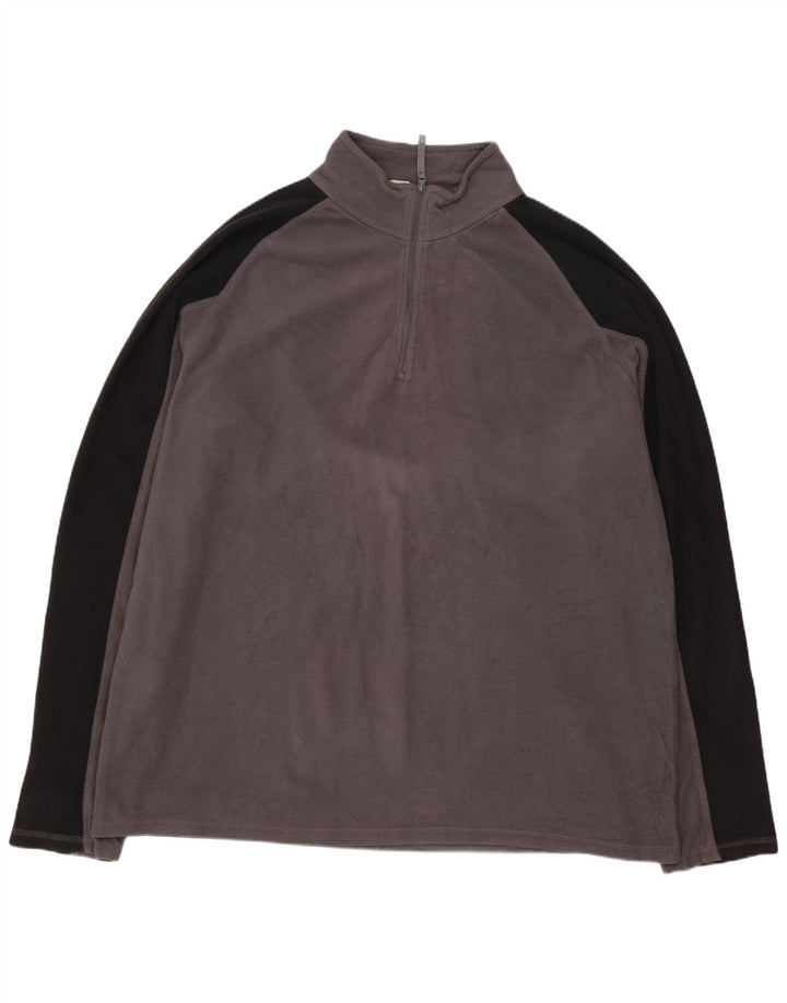 MOUNTAIN WAREHOUSE Herren-Fleecepullover mit Reißverschluss, 2XL, Grau, Farbblock