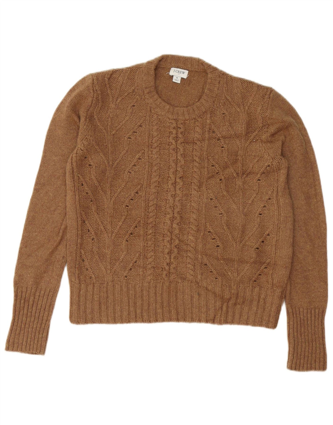 J. Crew Damen-Pullover mit Rundhalsausschnitt, Gr. 10, Größe S, Braun, Polyamid