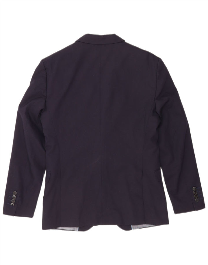 Zara Herren-Blazer mit 2 Knöpfen, EU 46, klein, marineblaue Viskose