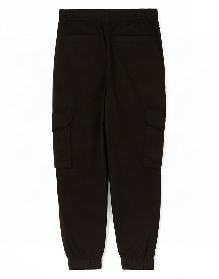 Zara Herren Crop Jogger Cargohose Medium W31 L25 Schwarz Polyester